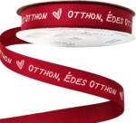  Otthon, Édes Otthon" feliratos ripsz szalag 16mm x 20m - Bordó (PG16-11)