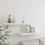 vidaXL Rafturi perete suspendate 2 buc. stejar/alb 80x23, 5x3, 8 cm, MDF (326580) Raft