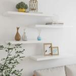 vidaXL Rafturi perete suspendate 4 buc. stejar/alb 80x23, 5x3, 8 cm, MDF (326581) Raft