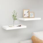 vidaXL Rafturi perete suspendate 2 buc. alb/stejar 50x23x3, 8cm MDF (326574) Raft