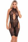 Pink Lipstick Spin Me Bikeshort Bodystocking Black, S/l