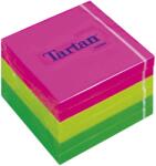 Tartan Öntapadó jegyzettömb, 76×76 mm, 100 lap, 6 tömb/cs, TARTAN, vegyes neon színek (LPT7676N)
