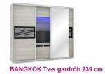  Bangkok TV- s tolóajtós gardróbszekrény 239 cm tükörrel