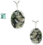  Pandantiv Agata Muschi Naturala cu Argint 925 - 56x30x5 mm - Unicat