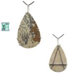  Pandantiv Pirolusit cu Calcar - Calcarul Dendritic Natural cu Argint 925 - 55x30x6 mm - Unicat