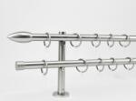  16 mm Ø Memphis karnis szett, 2 soros, nikkel-matt, block tartóval (160 cm)