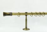  25 mm Ø Wien függönykarnis szett, 1 soros, óarany, nyitott tartóval (160 cm)