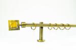  16 mm Ø Chicago függönykarnis szett, 1 soros, óarany, block tartóval (160 cm)
