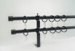  16 mm Ø Kansas karnis szett, 2 soros, fekete, lapostartóval (300 cm)