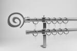  16 mm Ø Houston karnis szett, 2 soros, nikkel-matt, lapostartóval (240 cm)