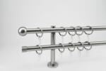  16 mm Ø Veszprém karnis szett, 2 soros, nikkel-matt, block tartóval (160 cm)