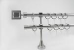  16 mm Ø Chicago karnis szett, 2 soros, nikkel-matt, nyitott tartóval (160 cm)