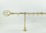  19 mm Ø Florenz karnis szett, 1 soros, ecrü-gold, nyitott tartóval (160 cm)