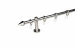 19 mm Ø Göteborg függönykarnis szett, 1 soros, inox, block tartóval (160 cm)