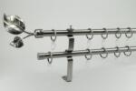  16 mm Ø Siófok karnis szett, 2 soros, nikkel-matt, lapostartóval (120 cm)