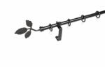 16 mm Ø Tata függönykarnis szett, 1 soros, fekete, lapostartóval (120 cm)