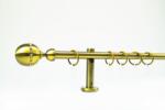  16 mm Ø San Marino függönykarnis szett, 1 soros, óarany, block tartóval (240 cm)