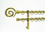  16 mm Ø Houston karnis szett, 2 soros, óarany, lapostartóval (120 cm)