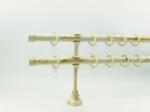  19 mm Ø Arezzo karnis szett, 2 soros, ecrü-gold, nyitott tartóval (160 cm)
