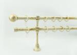  19 mm Ø Siena karnis szett, 2 soros, ecrü-gold, nyitott tartóval (300 cm)