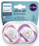 Philips Set 2 suzete ortodontice Philips-Avent SCF080/08, Ultra Air, 6-18 Luni (Mov/Roz) (SCF080/08)