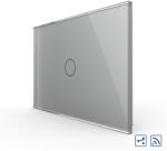 LIVOLO Intrerupator cap scara/cruce wireless cu touch Livolo din sticla - standard italian - culoare gri