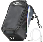 tectake 401612 biciklis táska telefontartóval - 20, 5 x 10 x 10, 5 cm, fekete/szürke/kék