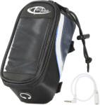 tectake 401606 biciklis táska telefontartóval - 18 x 8, 5 x 8, 5 cm, fekete/szürke/kék