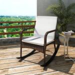 vidaXL Scaun balansoar de exterior, maro, poliratan (42492) Balansoar