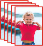 vidaXL Rame foto colaj pentru perete/masă, 5 buc. , roșu, 70x90 cm, MDF (332405)