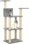 vidaXL Ansamblu pisici, stâlpi din funie sisal, gri deschis, 119 cm (171428) - vidaxl