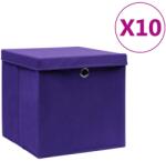 vidaXL Cutii depozitare cu capace, 10 buc. , violet, 28x28x28 cm (325214)