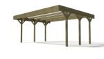 Atlana Dupla Kocsibeálló pergola 600x500 cm fenyőfa szabadon álló impregnált fa tetőfedés nélküli