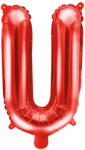PartyDeco Balon din folie Mini - Litera U 35 cm roșu