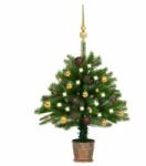 vidaXL Műkarácsonyfa LED fényekkel és gömb szettel 65 cm (3077551)