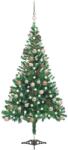vidaXL Műkarácsonyfa LED fényekkel és gömb szettel 120 cm (3077573)