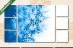  Többrészes Vászonkép, Premium Kollekció: Macro of dandelion with water drops on white background. (135x80 cm, W01)