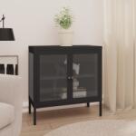 vidaXL Servantă, negru, 70x35x70 cm, oțel și sticlă (336064) Comoda