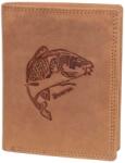 Baaron Ponty mintás barna férfi bőr pénztárca (7026 Fish Tan)