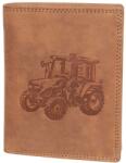 Baaron Traktor mintás barna férfi bőr pénztárca (7026 Tractor Tan)