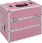 vidaXL Geantă de cosmetice, roz, 37 x 24 x 35 cm, aluminiu (91838) - vidaxl