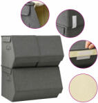 vidaXL Set cutii depozitare stivuibile, 3 piese, antracit, textil (332893)