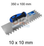 Bautool fogazott glettvas gumírozott soft nyél 10×10 mm 350×100 mm (b3824010) (b3824010)
