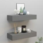 vidaXL Dulapuri de perete cu sertare, 2 buc. gri, 60x23, 5x10 cm, MDF (330260) Raft