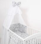 BabyLion 5 részes ágyneműhuzat szett - Szürke buborékok