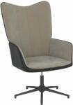 vidaXL Scaun de relaxare, gri deschis, catifea și PVC (327831)