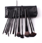 Megaga Set 12 pensule makeup Megaga, Lila Rossa, cu husa neagra