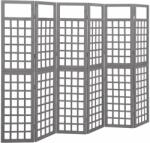 vidaXL 6 paneles szürke fenyőfa térelválasztó/lugasrács 242, 5 x 180 cm (316489) - vidaxl