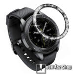  Okosóra lünetta védő rozsdamentes acél - FEKETE - strasszkővel díszített - SAMSUNG Galaxy Watch4 Classic 42mm (SM-R880)