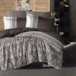 Ralex Lenjerie pat premium Lux Satin 100% Bumbac, 4 piese king size, cearsaf 240x260 cm, pilota 200x220 cm, 2 fete perne 50x70 cm, Maro Elegant, Nobe Lenjerie de pat